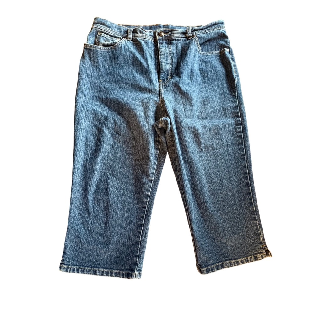 Gloria Vanderbilt Capri Jeans Womens 12 Blue Good Amanda High Rise Denim Crops